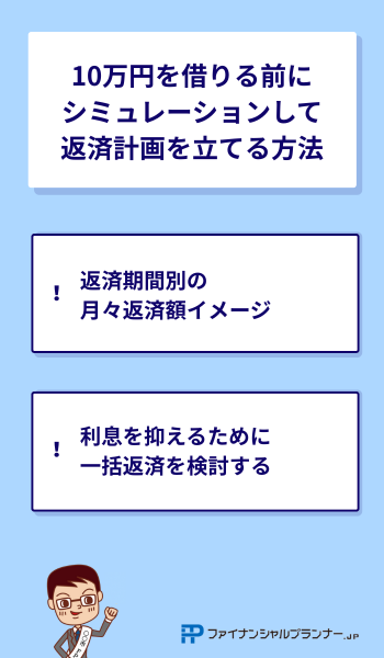 10万円を借りる前にシミュレーションして返済計画を立てる方法